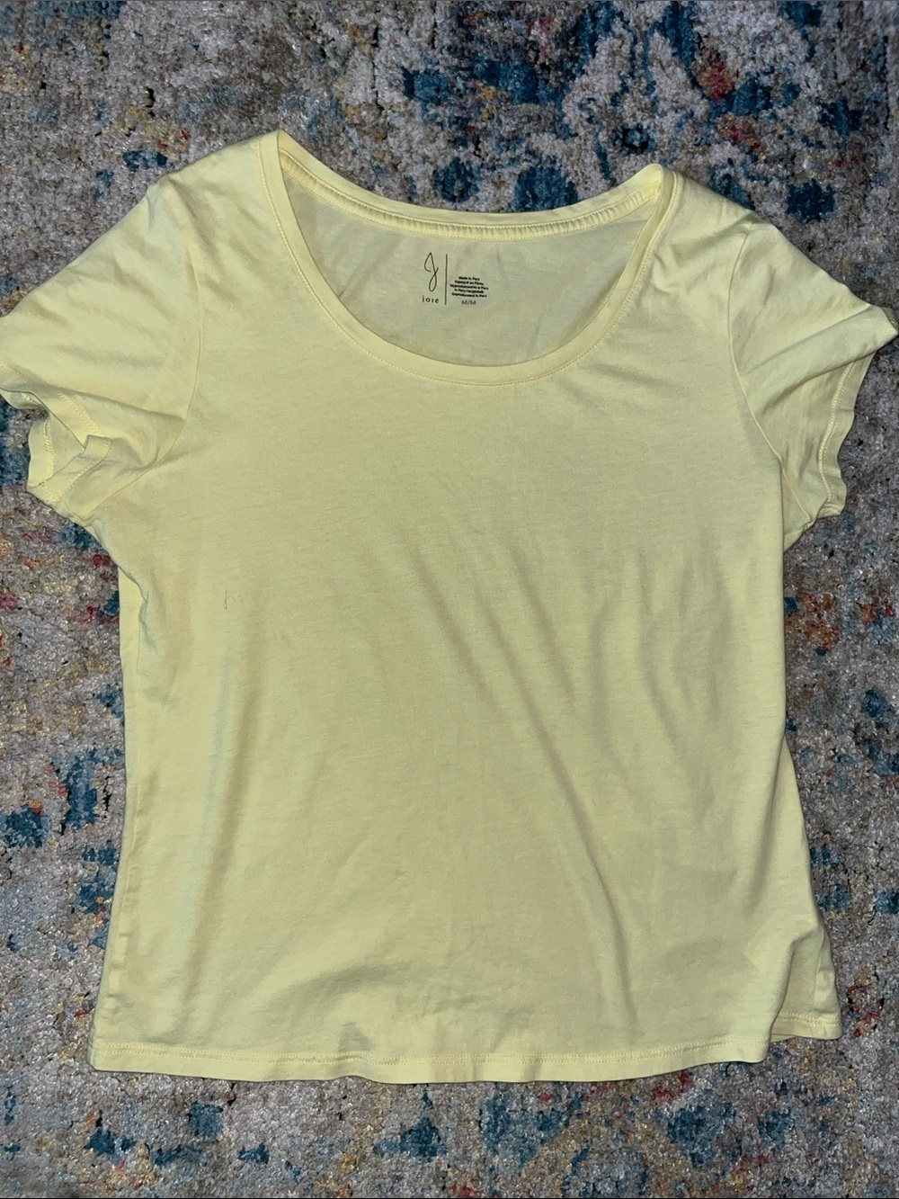 Joie Light Yellow Scoop Neck Short Sleeve Tee